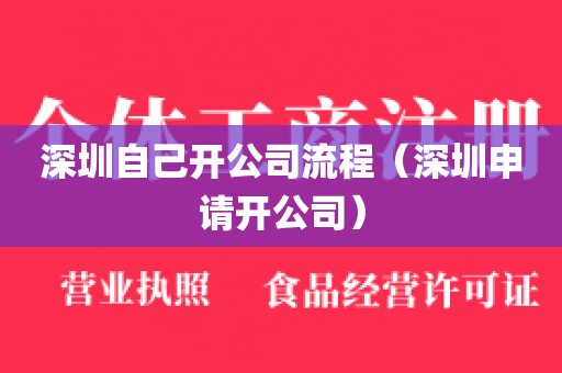 深圳自己开公司流程（深圳申请开公司）