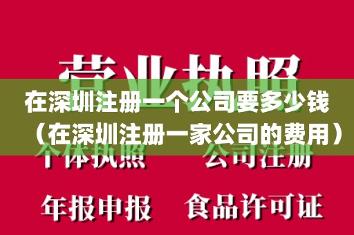 在深圳注册一个公司要多少钱（在深圳注册一家公司的费用）
