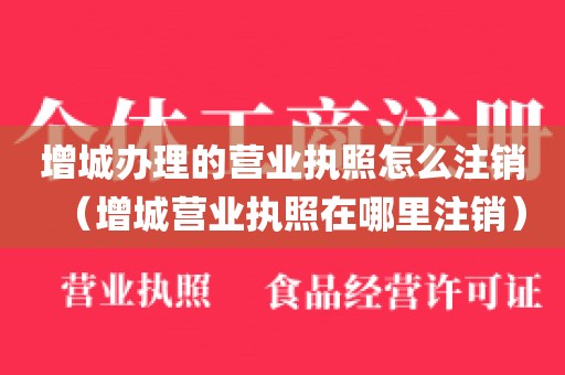 增城办理的营业执照怎么注销（增城营业执照在哪里注销）
