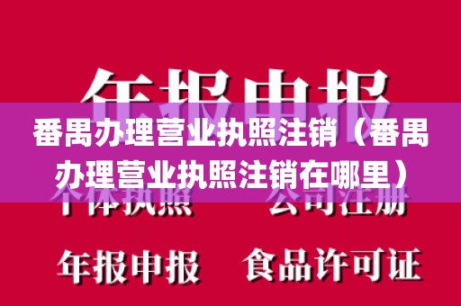 番禺办理营业执照注销（番禺办理营业执照注销在哪里）