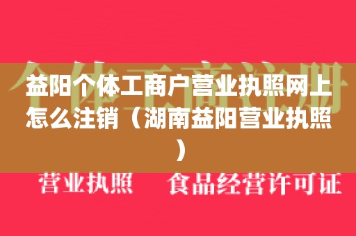 益阳个体工商户营业执照网上怎么注销（湖南益阳营业执照）