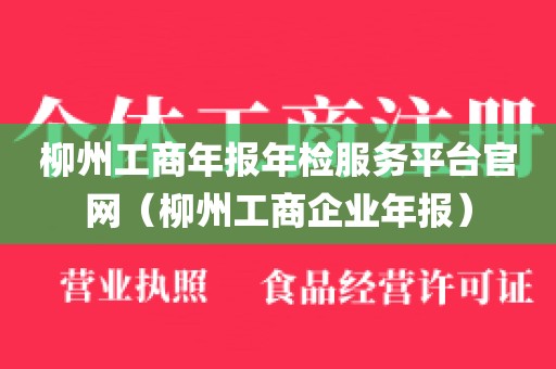 柳州工商年报年检服务平台官网（柳州工商企业年报）
