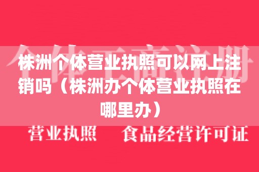 株洲个体营业执照可以网上注销吗(株洲办个体营业执照在哪里办)