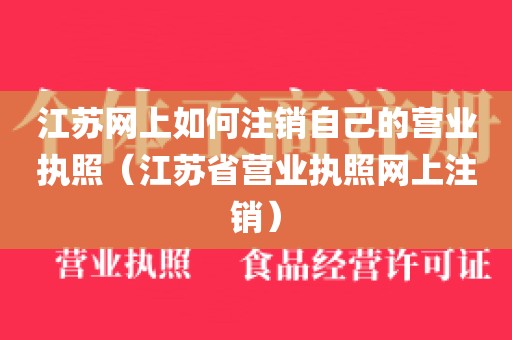 江苏网上如何注销自己的营业执照（江苏省营业执照网上注销）