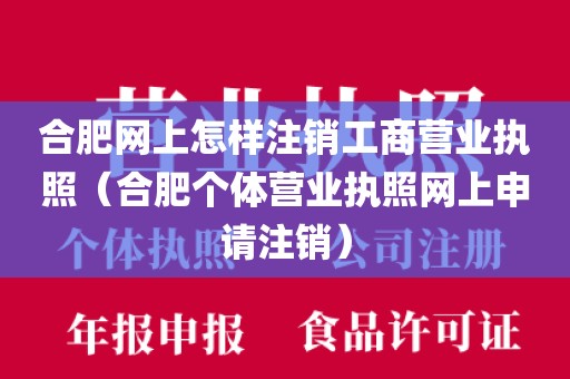 合肥网上怎样注销工商营业执照（合肥个体营业执照网上申请注销）