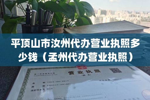 平顶山市汝州代办营业执照多少钱（孟州代办营业执照）