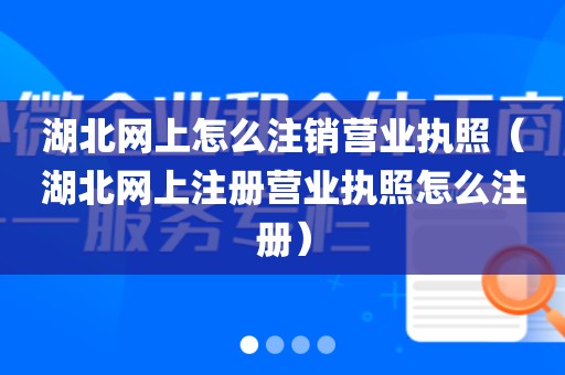 湖北网上怎么注销营业执照（湖北网上注册营业执照怎么注册）