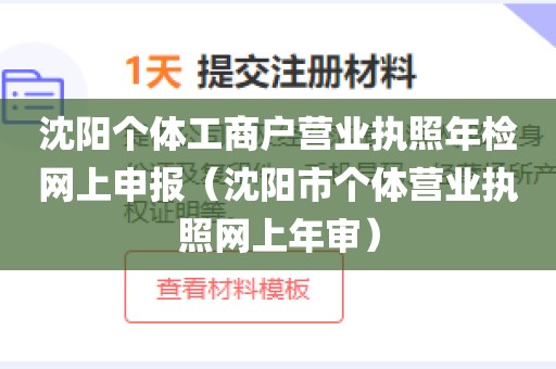 沈阳个体工商户营业执照年检网上申报（沈阳市个体营业执照网上年审）