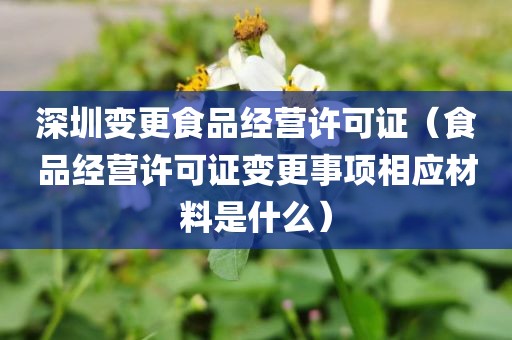 深圳变更食品经营许可证（食品经营许可证变更事项相应材料是什么）