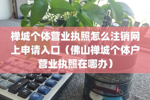 禅城个体营业执照怎么注销网上申请入口（佛山禅城个体户营业执照在哪办）