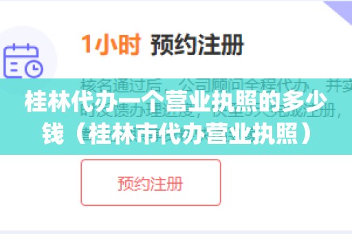 桂林代办一个营业执照的多少钱（桂林市代办营业执照）