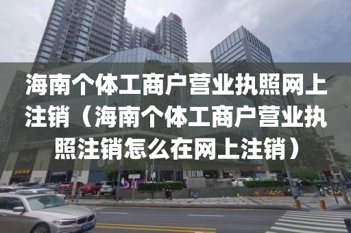 海南个体工商户营业执照网上注销(海南个体工商户营业执照注销怎么在网上注销)