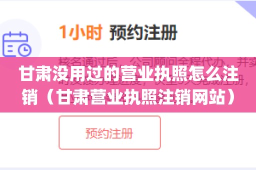 甘肃没用过的营业执照怎么注销（甘肃营业执照注销网站）
