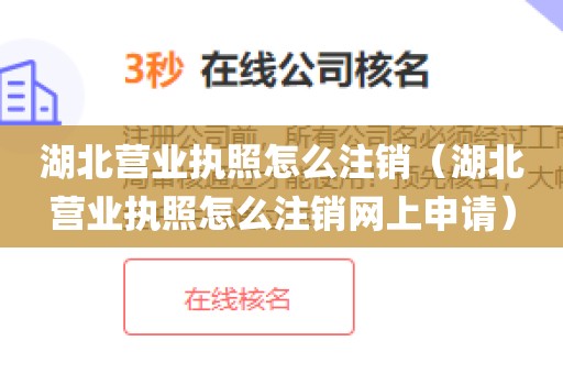 湖北营业执照怎么注销（湖北营业执照怎么注销网上申请）