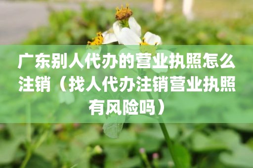 广东别人代办的营业执照怎么注销（找人代办注销营业执照有风险吗）