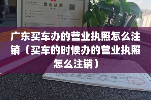 广东买车办的营业执照怎么注销（买车的时候办的营业执照怎么注销）