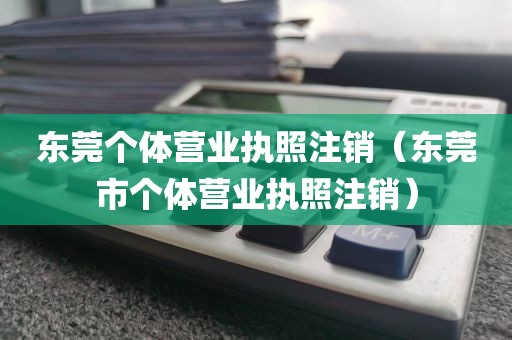 东莞个体营业执照注销（东莞市个体营业执照注销）