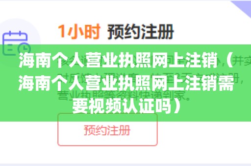 海南个人营业执照网上注销（海南个人营业执照网上注销需要视频认证吗）