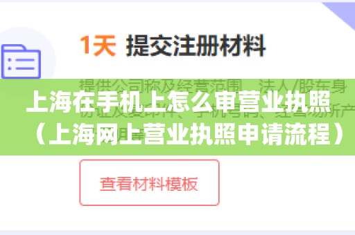 上海在手机上怎么审营业执照（上海网上营业执照申请流程）