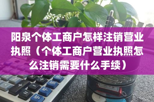 阳泉个体工商户怎样注销营业执照（个体工商户营业执照怎么注销需要什么手续）