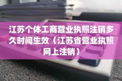 江苏个体工商营业执照注销多久时间生效（江苏省营业执照网上注销）
