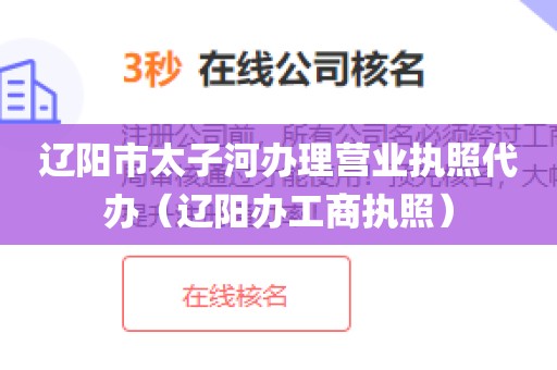 辽阳市太子河办理营业执照代办（辽阳办工商执照）