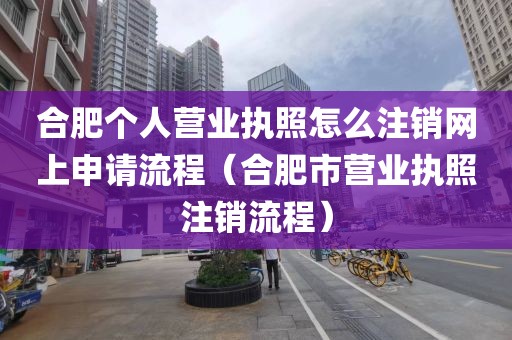 合肥个人营业执照怎么注销网上申请流程（合肥市营业执照注销流程）