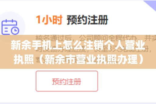新余手机上怎么注销个人营业执照（新余市营业执照办理）