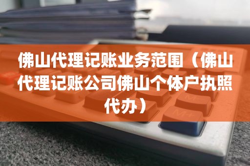 佛山代理记账业务范围（佛山代理记账公司佛山个体户执照代办）