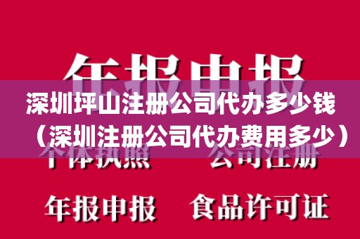 深圳坪山注册公司代办多少钱（深圳注册公司代办费用多少）