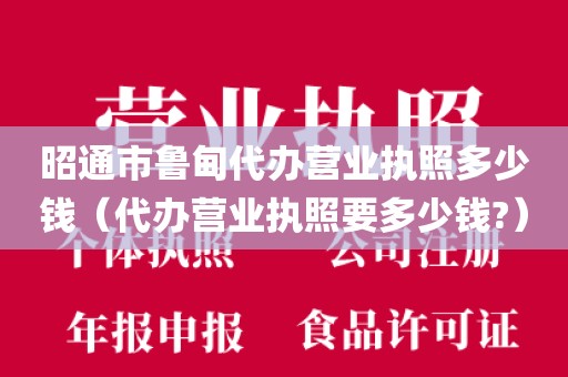 昭通市鲁甸代办营业执照多少钱（代办营业执照要多少钱?）