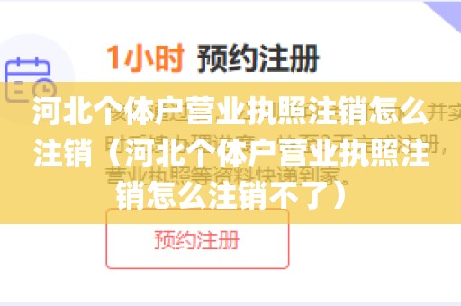 河北个体户营业执照注销怎么注销（河北个体户营业执照注销怎么注销不了）