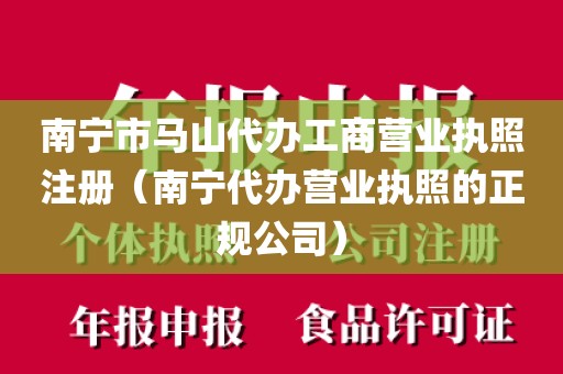 南宁市马山代办工商营业执照注册（南宁代办营业执照的正规公司）