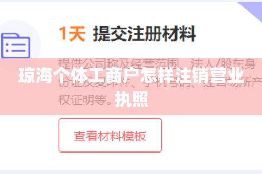 琼海个体工商户怎样注销营业执照