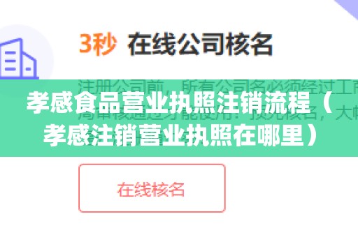 孝感食品营业执照注销流程（孝感注销营业执照在哪里）