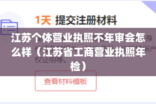 江苏个体营业执照不年审会怎么样（江苏省工商营业执照年检）