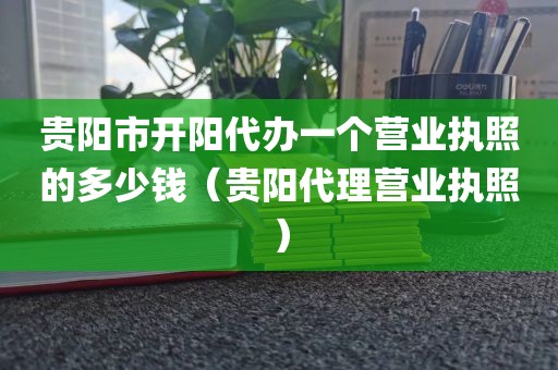 贵阳市开阳代办一个营业执照的多少钱（贵阳代理营业执照）