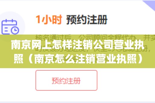 南京网上怎样注销公司营业执照（南京怎么注销营业执照）