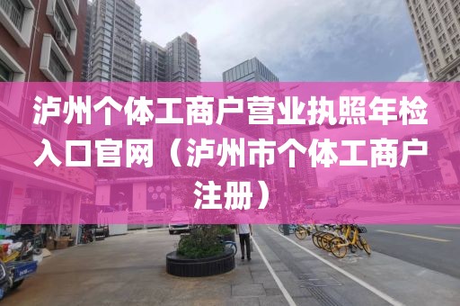 泸州个体工商户营业执照年检入口官网（泸州市个体工商户注册）