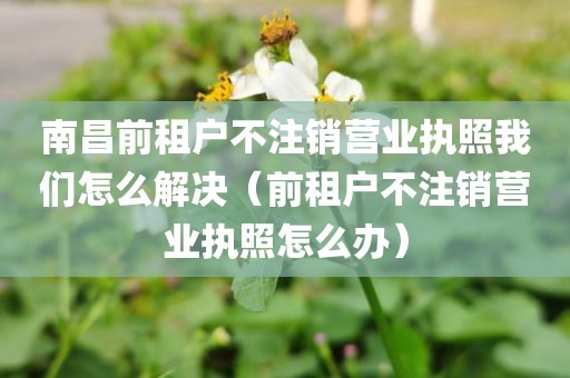 南昌前租户不注销营业执照我们怎么解决（前租户不注销营业执照怎么办）