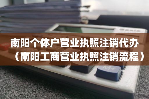 南阳个体户营业执照注销代办（南阳工商营业执照注销流程）