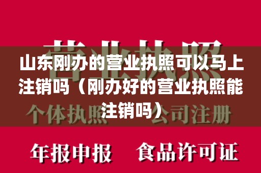 山东刚办的营业执照可以马上注销吗（刚办好的营业执照能注销吗）