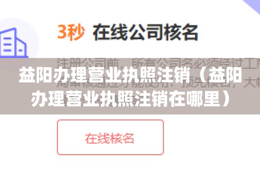 益阳办理营业执照注销（益阳办理营业执照注销在哪里）