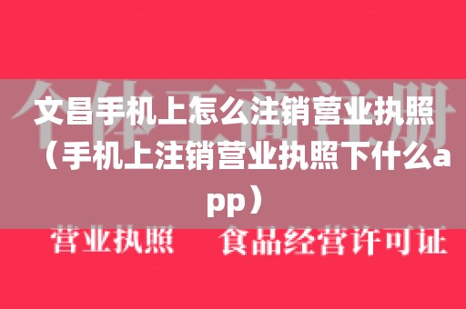 文昌手机上怎么注销营业执照（手机上注销营业执照下什么app）