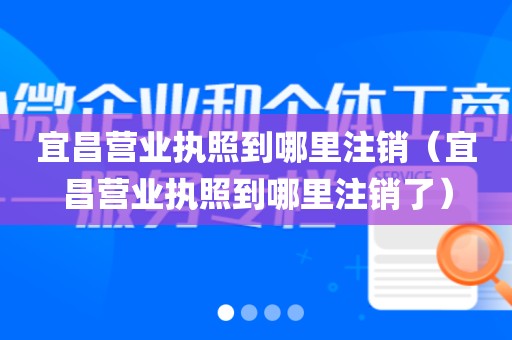 宜昌营业执照到哪里注销（宜昌营业执照到哪里注销了）