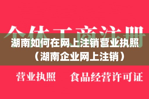 湖南如何在网上注销营业执照（湖南企业网上注销）