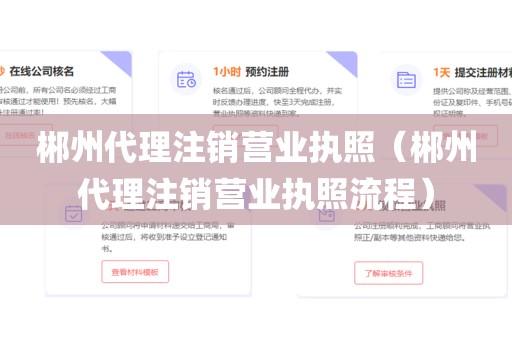 郴州代理注销营业执照（郴州代理注销营业执照流程）