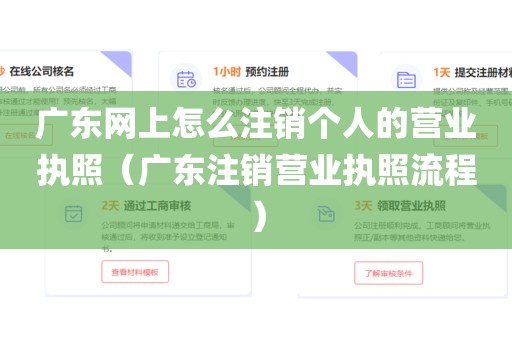 广东网上怎么注销个人的营业执照（广东注销营业执照流程）