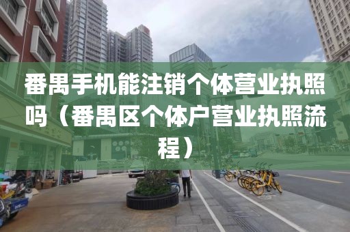 番禺手机能注销个体营业执照吗（番禺区个体户营业执照流程）