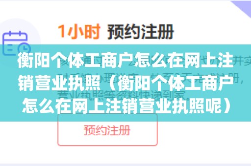 衡阳个体工商户怎么在网上注销营业执照（衡阳个体工商户怎么在网上注销营业执照呢）